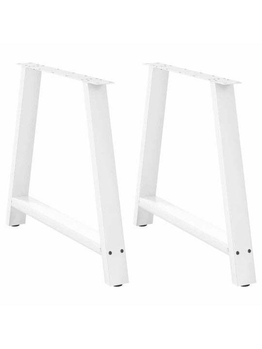 Nohy k jídelnímu stolu ve tvaru a, 2 ks, bílé, 90 x (72-73) cm, ocel