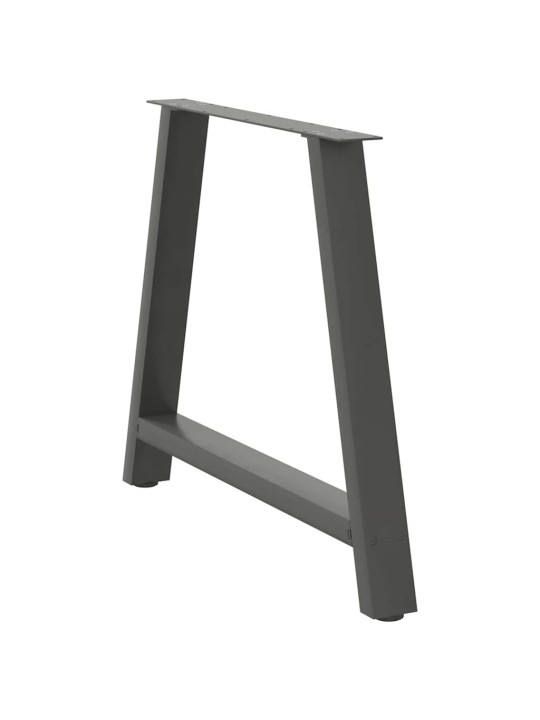 Nohy k jídelnímu stolu ve tvaru a, 2 ks, antracitové, 90 x (72-73) cm, ocel