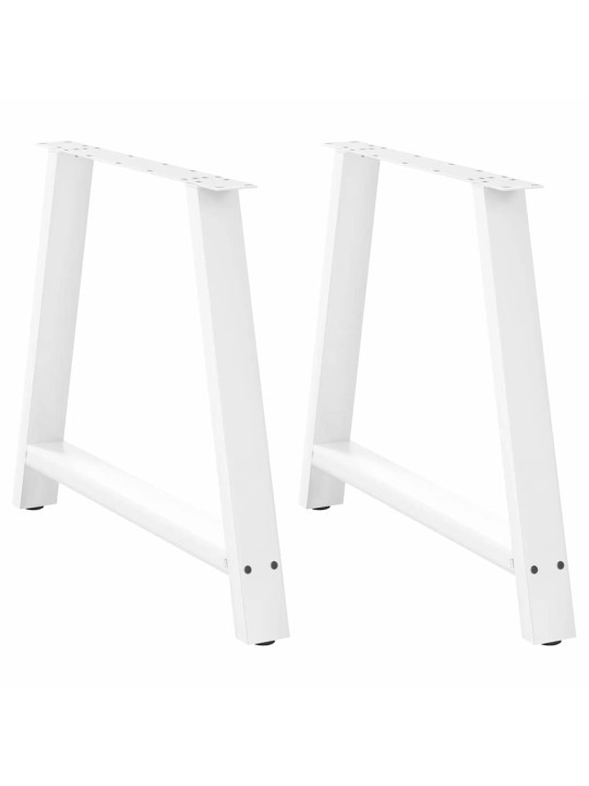 Nohy k jídelnímu stolu ve tvaru a, 2 ks, bílé, 100 x (72-73) cm, ocel