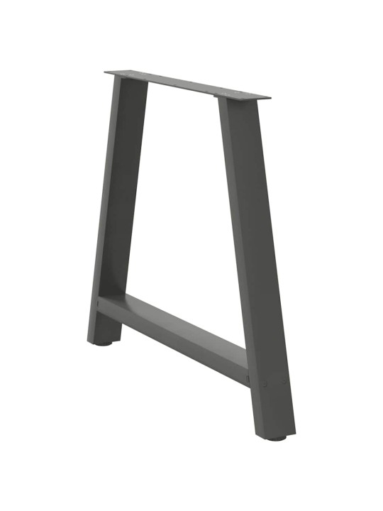 Nohy k jídelnímu stolu ve tvaru a, 2 ks, antracitové, 100 x (72-73) cm, ocel