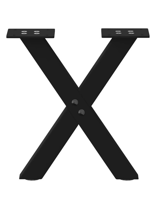 Nohy konferenčního stolku ve tvaru x, 2 ks, černé, 30 x (30-31) cm, ocel