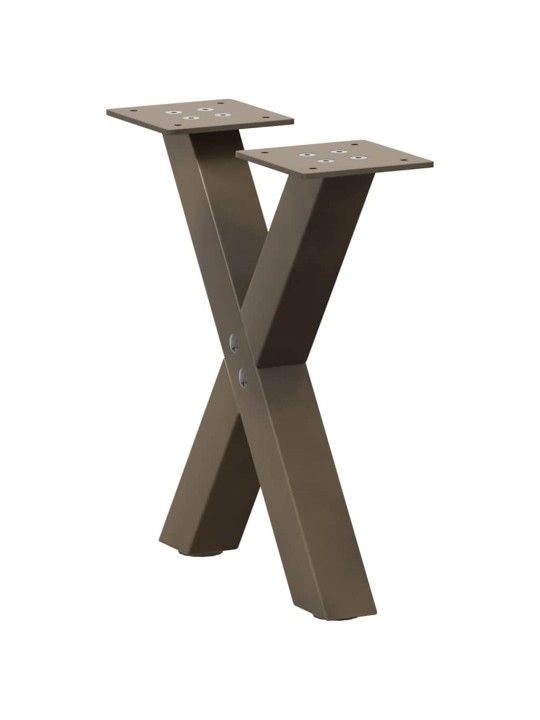 Nohy konferenčního stolku ve tvaru x, 2 ks, přírodní ocel, 30 x (30-31) cm, ocel
