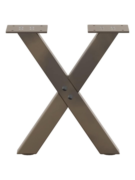Nohy konferenčního stolku ve tvaru x, 2 ks, přírodní ocel, 30 x (30-31) cm, ocel