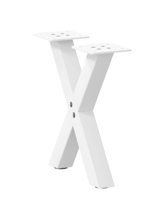 Nohy konferenčního stolku ve tvaru x, 2 ks, bílé, 40 x (30-31) cm, ocel