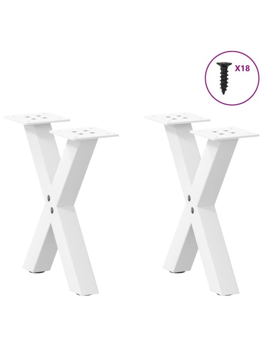 Nohy konferenčního stolku ve tvaru x, 2 ks, bílé, 40 x (30-31) cm, ocel