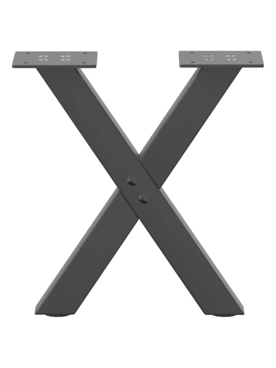 Nohy konferenčního stolku ve tvaru x, 2 ks, antracitové, 40 x (30-31) cm, ocel