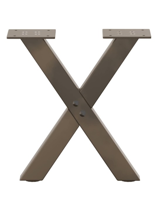Nohy konferenčního stolku ve tvaru x, 2 ks, přírodní ocel, 40 x (30-31) cm, ocel