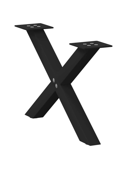 Nohy konferenčního stolku ve tvaru x, 2 ks, černé, 50 x (30-31) cm, ocel