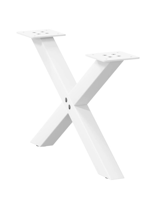 Nohy konferenčního stolku ve tvaru x, 2 ks, bílé, 50 x (30-31) cm, ocel