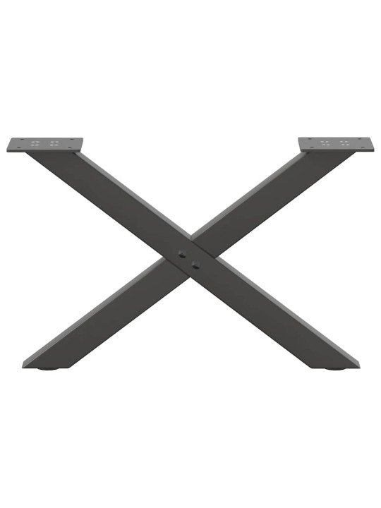 Nohy konferenčního stolku ve tvaru x, 2 ks, antracitové, 50 x (30-31) cm, ocel