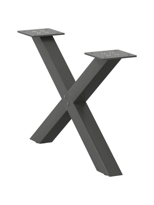 Nohy konferenčního stolku ve tvaru x, 2 ks, antracitové, 50 x (30-31) cm, ocel