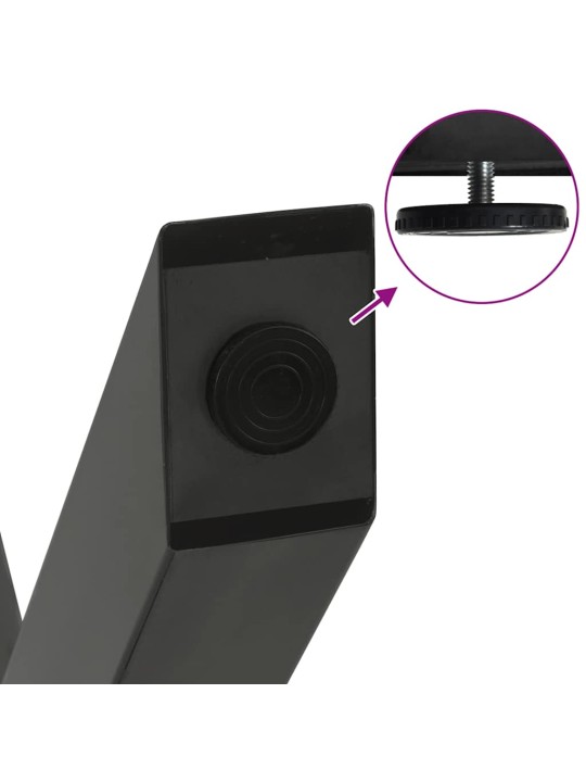 Nohy konferenčního stolku ve tvaru x, 2 ks, antracitové, 50 x (30-31) cm, ocel