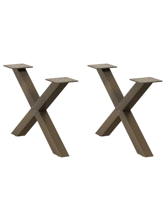 Nohy konferenčního stolku ve tvaru x, 2 ks, přírodní ocel, 50 x (30-31) cm, ocel