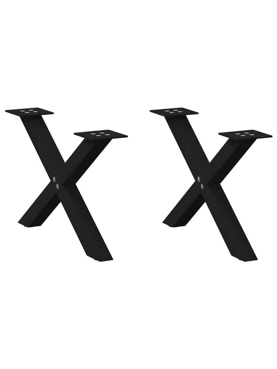 Nohy konferenčního stolku ve tvaru x, 2 ks, černé, 60 x (30-31) cm, ocel