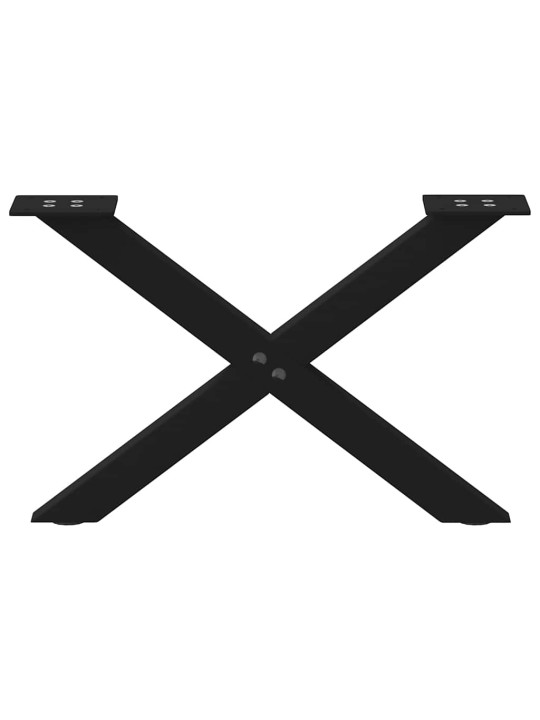 Nohy konferenčního stolku ve tvaru x, 2 ks, černé, 60 x (30-31) cm, ocel