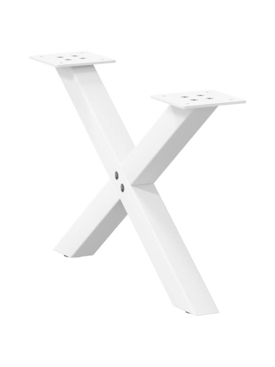 Nohy konferenčního stolku ve tvaru x, 2 ks, bílé, 60 x (30-31) cm, ocel