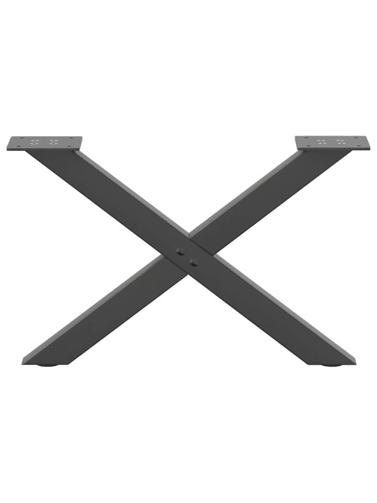 Nohy konferenčního stolku ve tvaru x, 2 ks, antracitové, 60 x (30-31) cm, ocel