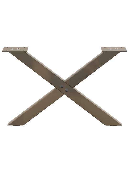 Nohy konferenčního stolku ve tvaru x, 2 ks, přírodní ocel, 60 x (30-31) cm, ocel