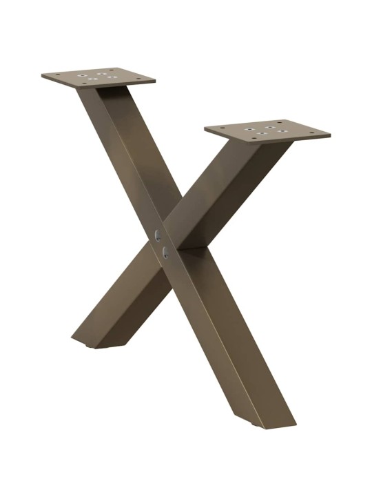 Nohy konferenčního stolku ve tvaru x, 2 ks, přírodní ocel, 60 x (30-31) cm, ocel