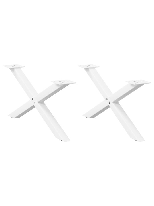 Nohy konferenčního stolku ve tvaru x, 2 ks, bílé, 70 x (30-31) cm, ocel