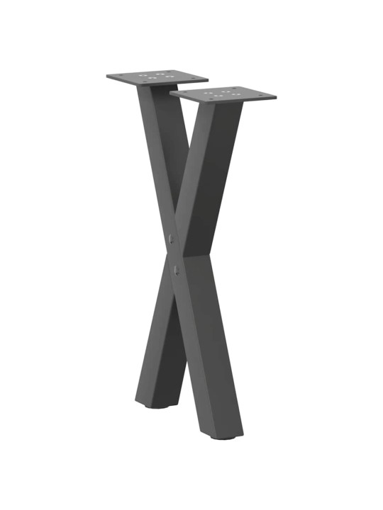 Nohy konferenčního stolku ve tvaru x, 2 ks, antracitové, 28 x (42-43) cm, ocel
