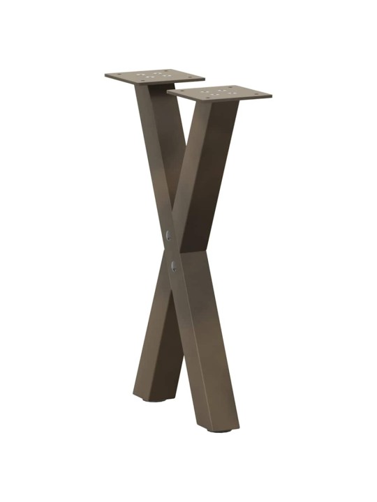 Nohy konferenčního stolku ve tvaru x, 2 ks, přírodní ocel, 28 x (42-43) cm, ocel