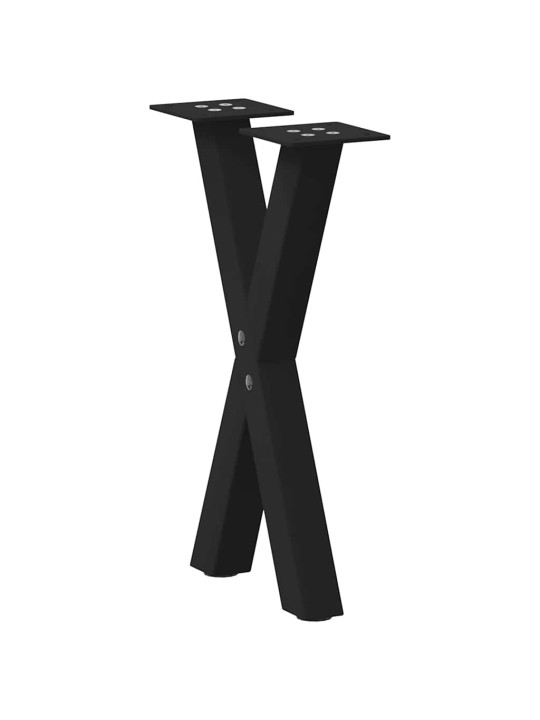 Nohy konferenčního stolku ve tvaru x, 2 ks, černé, 38 x (42-43) cm, ocel