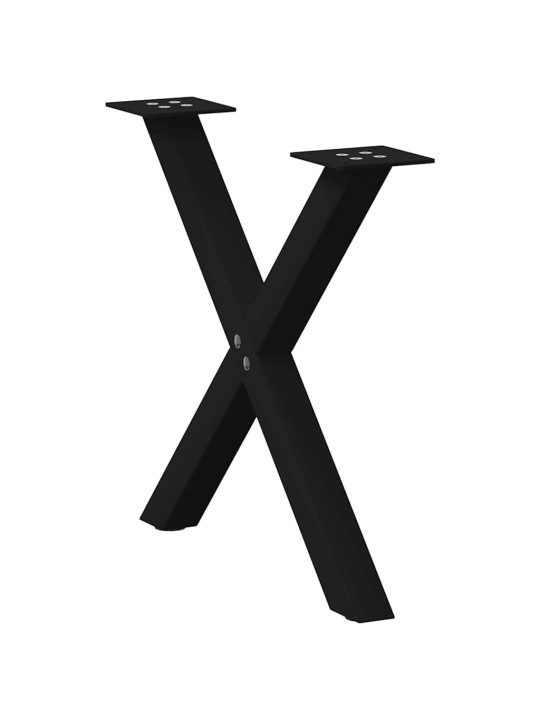 Nohy konferenčního stolku ve tvaru x, 2 ks, černé, 38 x (42-43) cm, ocel