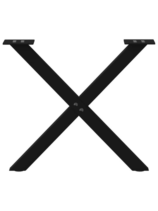 Nohy konferenčního stolku ve tvaru x, 2 ks, černé, 38 x (42-43) cm, ocel