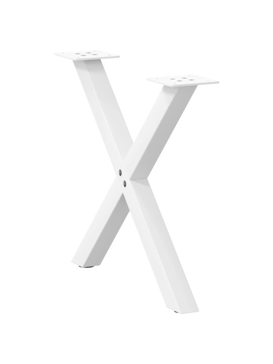 Nohy konferenčního stolku ve tvaru x, 2 ks, bílé, 50 x (42-43) cm, ocel