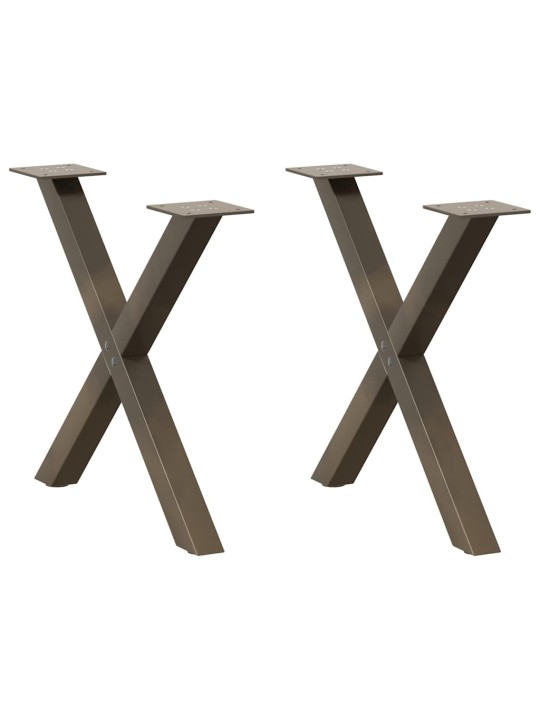 Nohy konferenčního stolku ve tvaru x, 2 ks, přírodní ocel, 50 x (42-43) cm, ocel