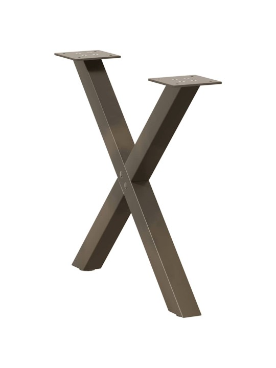 Nohy konferenčního stolku ve tvaru x, 2 ks, přírodní ocel, 50 x (42-43) cm, ocel