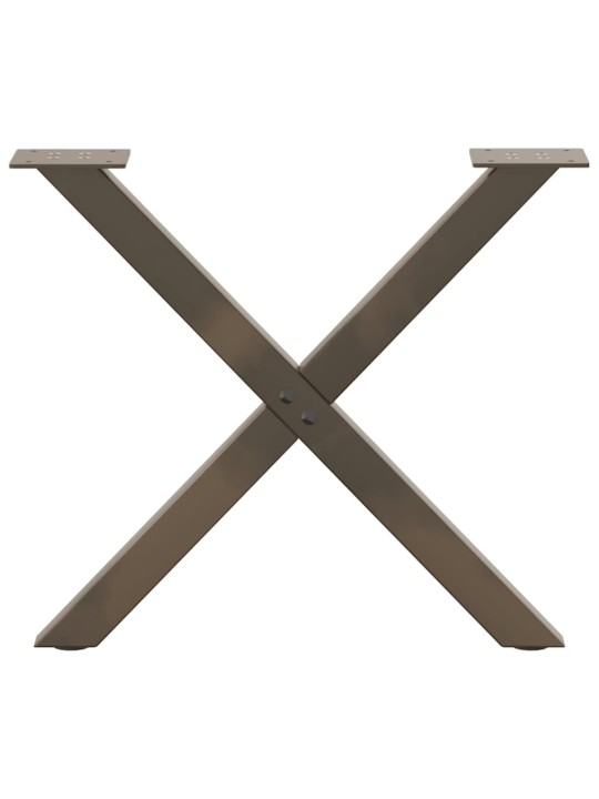 Nohy konferenčního stolku ve tvaru x, 2 ks, přírodní ocel, 50 x (42-43) cm, ocel