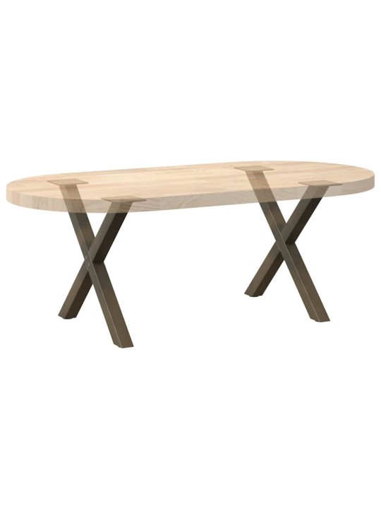 Nohy konferenčního stolku ve tvaru x, 2 ks, přírodní ocel, 50 x (42-43) cm, ocel