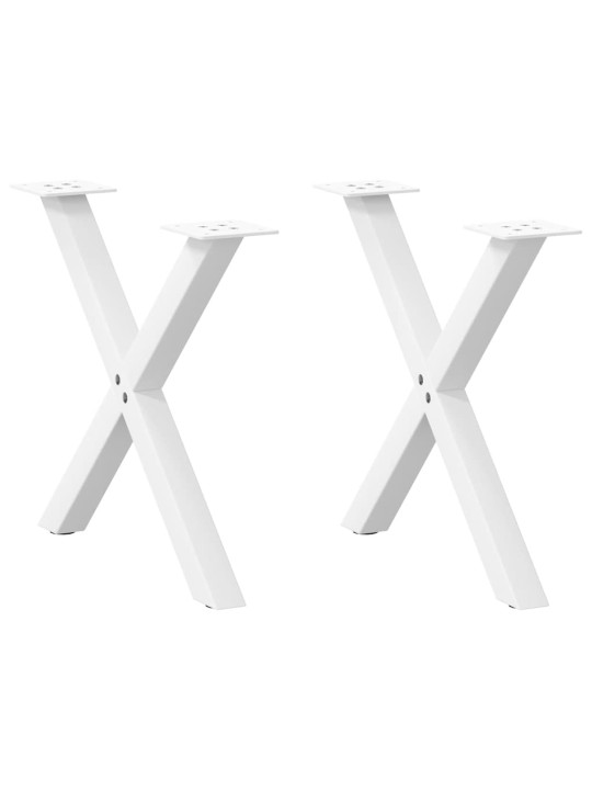 Nohy konferenčního stolku ve tvaru x, 2 ks, bílé, 60 x (42-43) cm, ocel