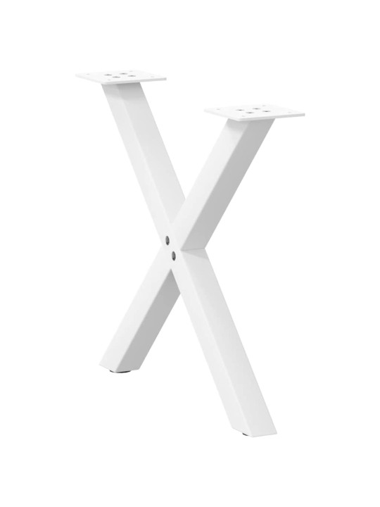 Nohy konferenčního stolku ve tvaru x, 2 ks, bílé, 60 x (42-43) cm, ocel