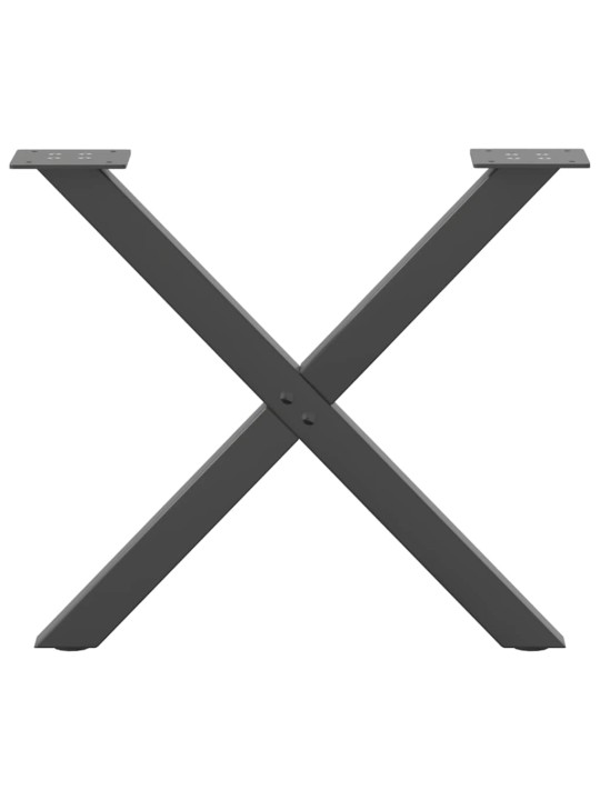 Nohy konferenčního stolku ve tvaru x, 2 ks, antracitové, 60 x (42-43) cm, ocel