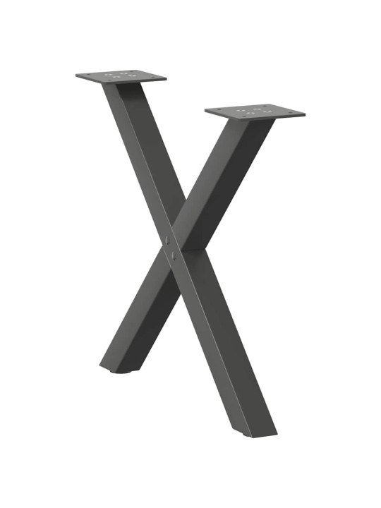 Nohy konferenčního stolku ve tvaru x, 2 ks, antracitové, 60 x (42-43) cm, ocel