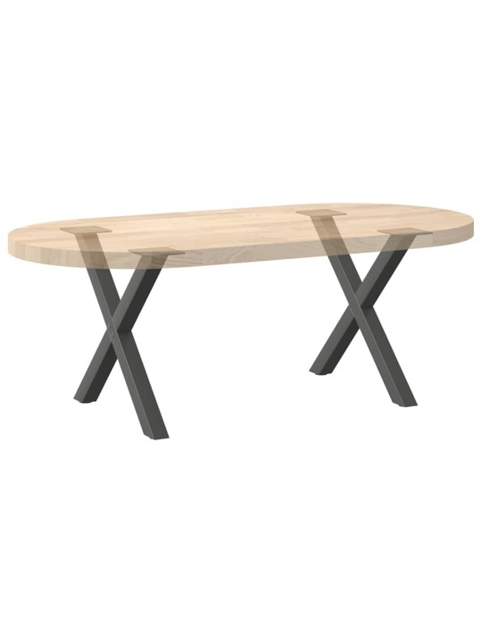 Nohy konferenčního stolku ve tvaru x, 2 ks, antracitové, 60 x (42-43) cm, ocel