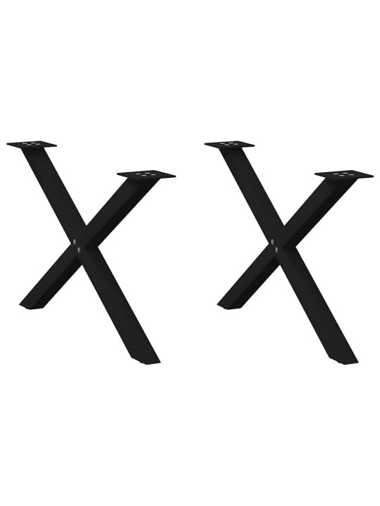 Nohy konferenčního stolku ve tvaru x, 2 ks, černé, 70 x (42-43) cm, ocel