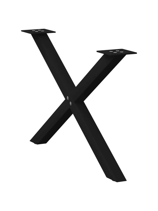 Nohy konferenčního stolku ve tvaru x, 2 ks, černé, 70 x (42-43) cm, ocel