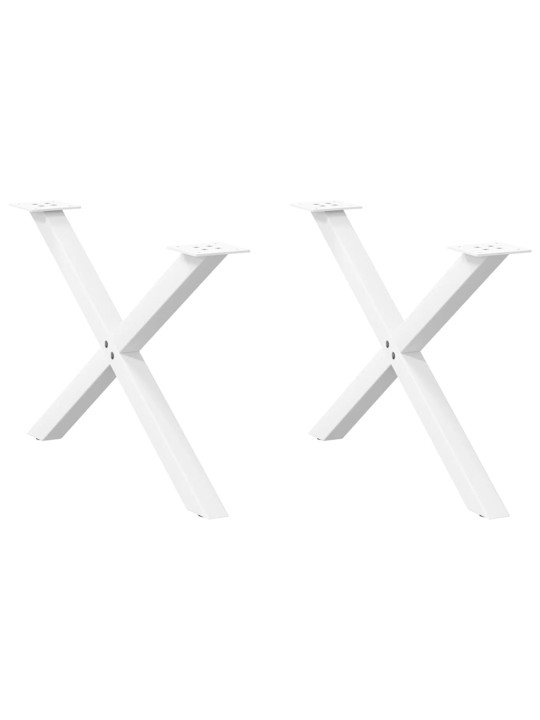 Nohy konferenčního stolku ve tvaru x, 2 ks, bílé, 70 x (42-43) cm, ocel