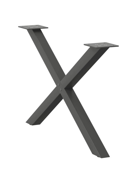 Nohy konferenčního stolku ve tvaru x, 2 ks, antracitové, 70 x (42-43) cm, ocel