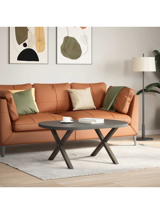 Nohy konferenčního stolku ve tvaru x, 2 ks, přírodní ocel, 70 x (42-43) cm, ocel