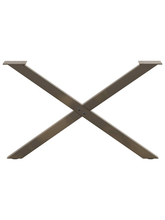 Nohy konferenčního stolku ve tvaru x, 2 ks, přírodní ocel, 70 x (42-43) cm, ocel