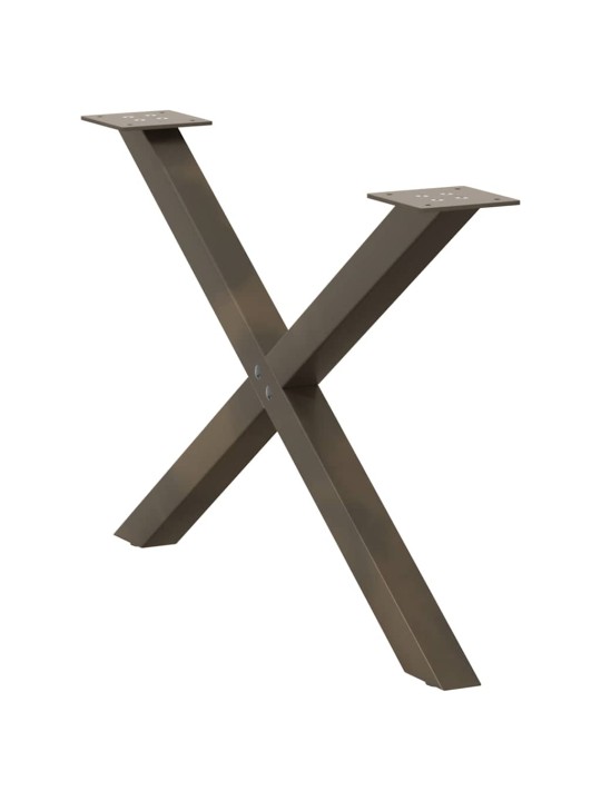 Nohy konferenčního stolku ve tvaru x, 2 ks, přírodní ocel, 70 x (42-43) cm, ocel