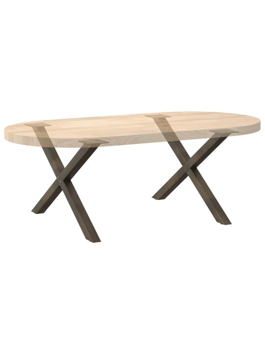 Nohy konferenčního stolku ve tvaru x, 2 ks, přírodní ocel, 70 x (42-43) cm, ocel