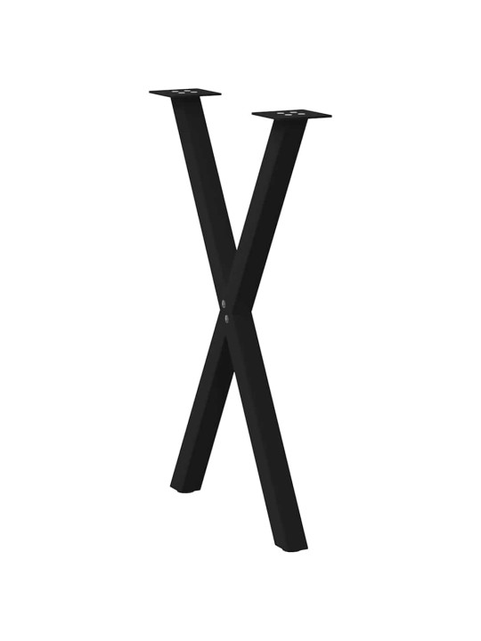 Nohy k jídelnímu stolu ve tvaru x, 2 ks, černé, 60 x (72-73) cm, ocel