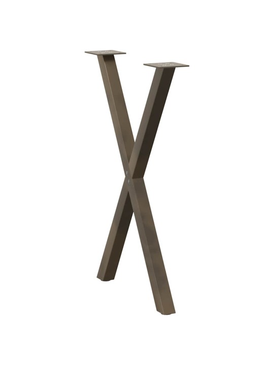 Nohy k jídelnímu stolu ve tvaru x, 2 ks, přírodní ocel, 60 x (72-73) cm, ocel