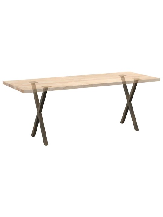 Nohy k jídelnímu stolu ve tvaru x, 2 ks, přírodní ocel, 60 x (72-73) cm, ocel